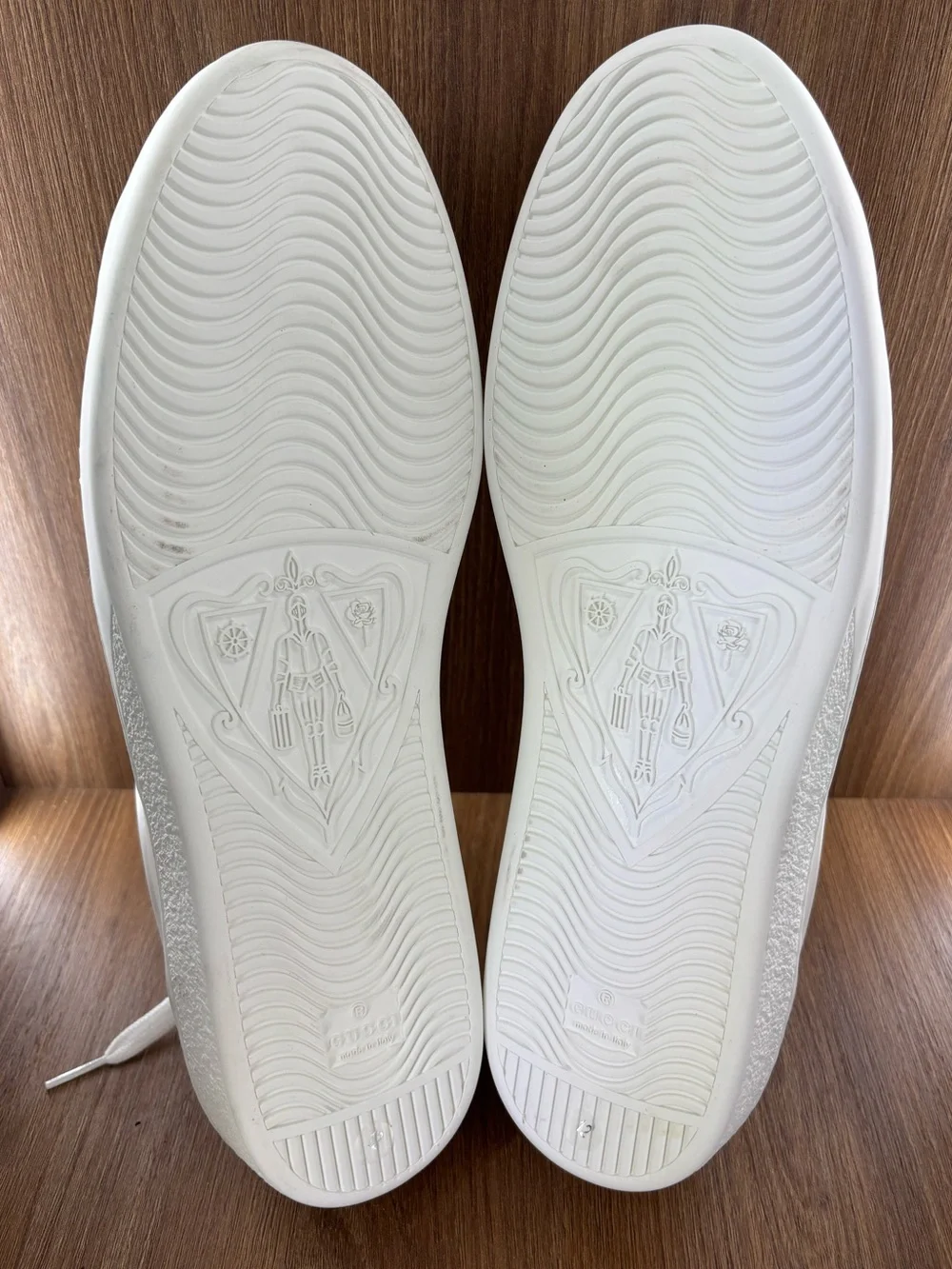 Gucci Ace Web Stripe Leather Sneakers White Green Men’s Gucci 12 US 12.5 New